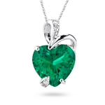 Diamond and Russian Lab Created Emerald Pendant
