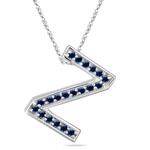 Blue Sapphire Initial Z Pendant