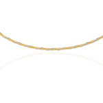 Mirror Spring Braided Necklace in 14K Two Tone Gold