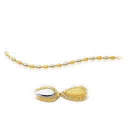 Womens Fancy Bracelet in 14K Two Tone Gold