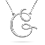 Fashion Script Initial G Pendant in 14K White Gold