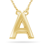 Fashion Block Initial A Pendant in 14K Yellow Gold