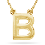 Fashion Block Initial B Pendant in 14K Yellow Gold