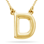 Fashion Block Initial D Pendant in 14K Yellow Gold