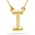 Fashion Block Initial I Pendant in 14K Yellow Gold