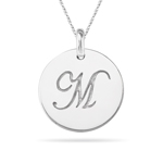 Initial M Pendant in 14K White Gold