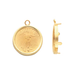 Coin Earring Dangles in 14K Yellow Gold