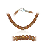 77.00 Cts Faceted Spessartite Bead Necklace in Sterling Silver