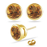 0.78 Ct Citrine Stud Earrings in 18K Yellow Gold