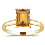 0.66 Cts Citrine Solitaire Ring in 18K Yellow Gold