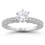 0.15 Ct Diamond Ring Setting in 18K White Gold