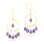 7.75 Cts Amethyst Earrings in 18K Yellow Gold