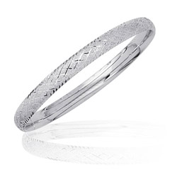 Fancy Bangle in 14K White Gold