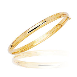 Shinny Prince & Princess Children's Bangle in 14K Yellow Gold