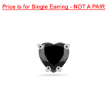 3/4 Cts AA Heart Men's Single Stud Earring in 14K White Gold