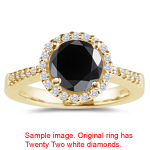 0.54-0.59 Cts Black & White Diamond Ring in 14K Yellow Gold