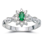 Diamond and Natural Emerald Ring