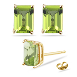 1.12-1.27 Cts Peridot Stud Earrings in 14K Yellow Gold