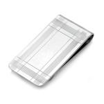 Lined with Rectangle-Center Money Clip in Sterling Silver