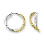 Gold Hoop Earrings in 14K Two Tone Gold