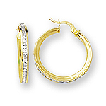 Gold Hoop Earrings in 14K Two Tone Gold