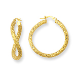 Gold Designer Hoop  Earrings in 14K Yellow Gold