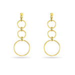 Gold Circle Dangle Earrings in 14K Yellow Gold