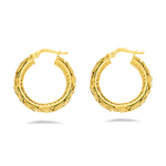 Gold Byzantine Hoop Earrings in 14K Yellow Gold