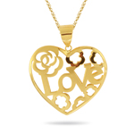 Gold Heart Pendant in 14K Yellow Gold